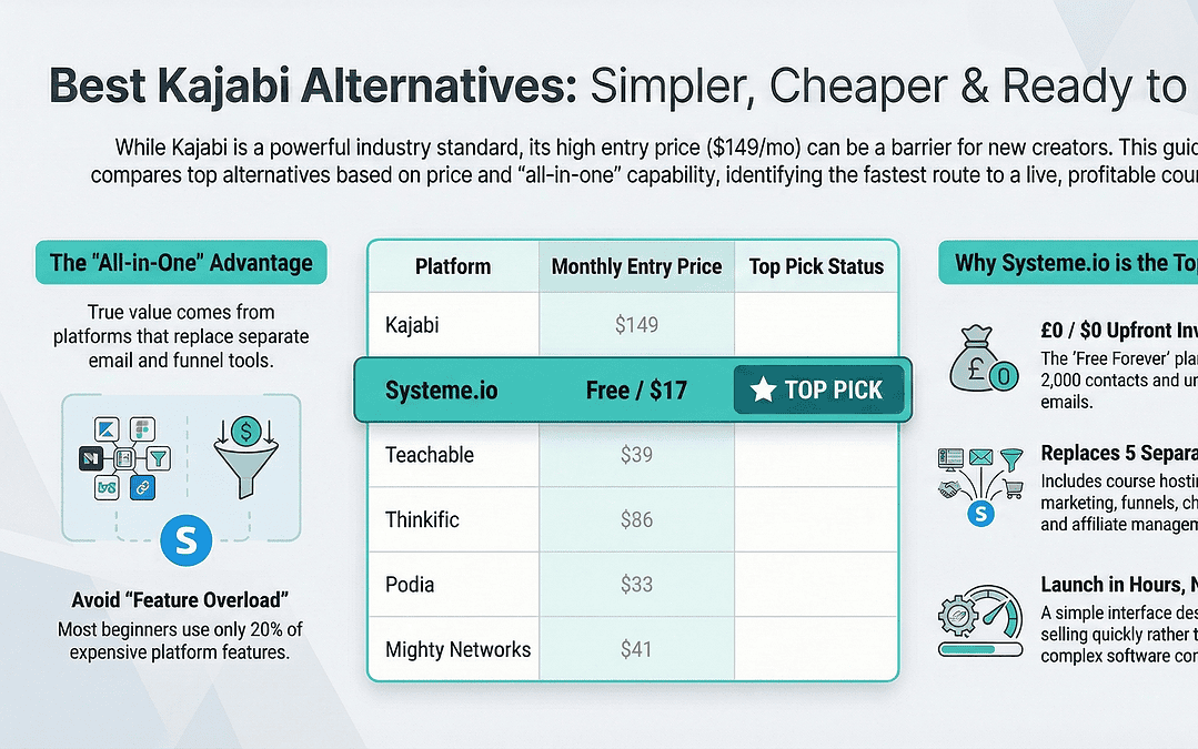 Best Kajabi Alternatives:Simpler, Cheaper, Quicker