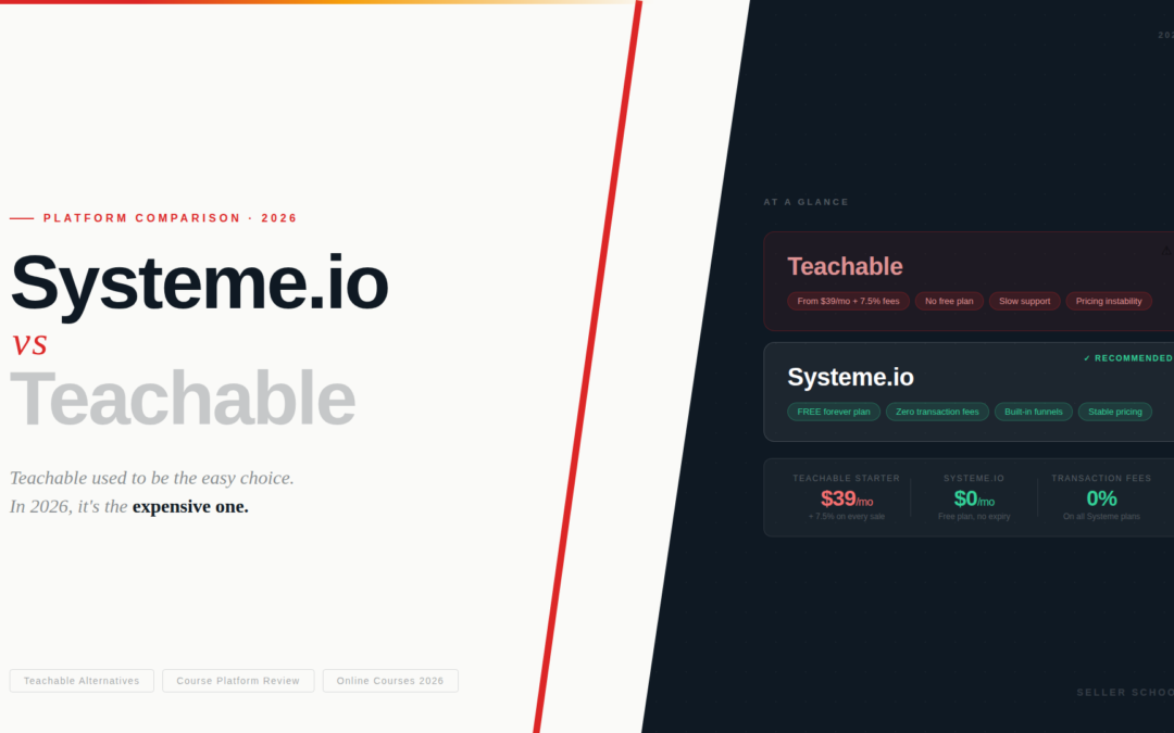 Teachable Used to Be the Easy Choice. In 2026, It’s the Expensive One: A Straight-Talking Comparison with Systeme.io