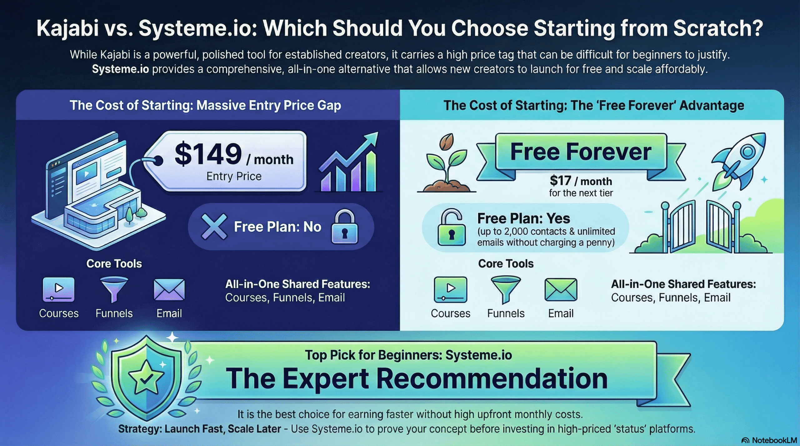 kajabi vs systeme for beginners